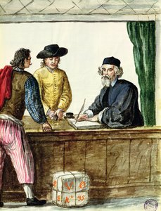 Un commerçant juif avec deux clients - Jan van Grevenbroeck